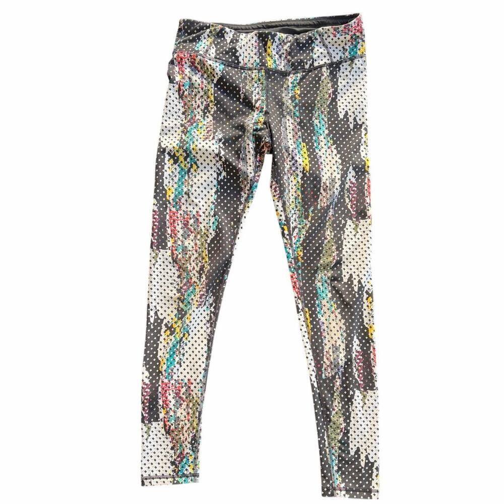 Lucy Activewear Multicolor Abstract Print Leggings, Size Medium Yoga Athleisure